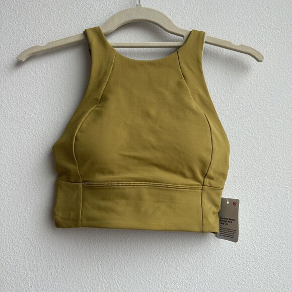 NWT Lululemon Free to Be Serene Long Line Max Support Gold Size 2 Size XS Strapp - Picture 1 of 5